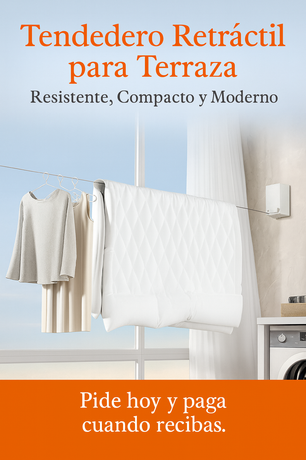 Tendedero retráctil para terraza y patio