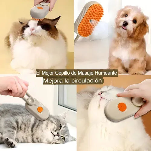 Cepillo con vapor 3 en 1 para mascotas