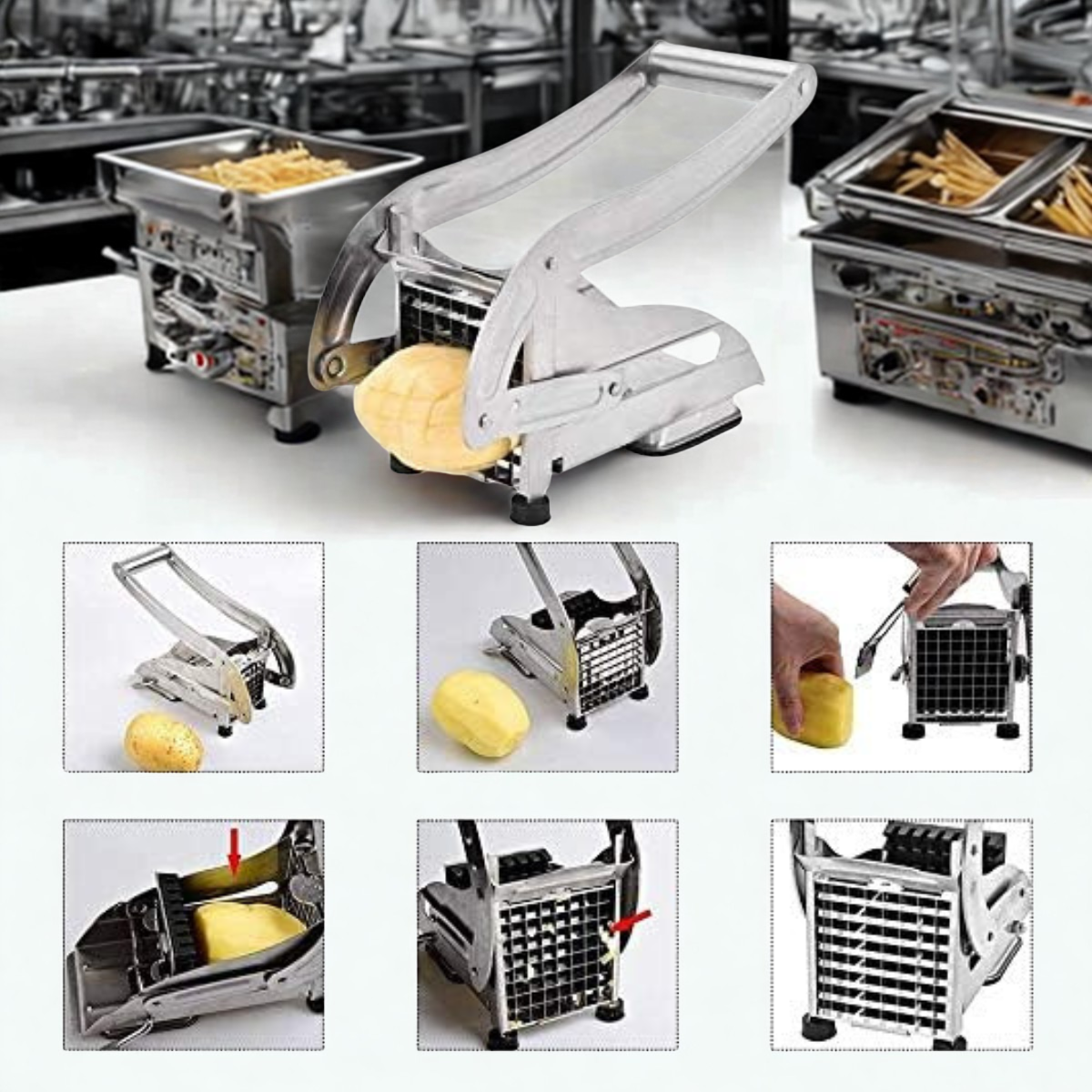 Cortador de Papas Fritas de Acero (sólo Región Metropolitana)